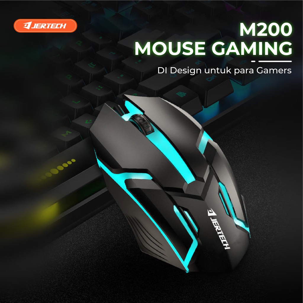 Jual JERTECH Mouse Gaming RGB Optical M200 LED Sensor High Resolution ...