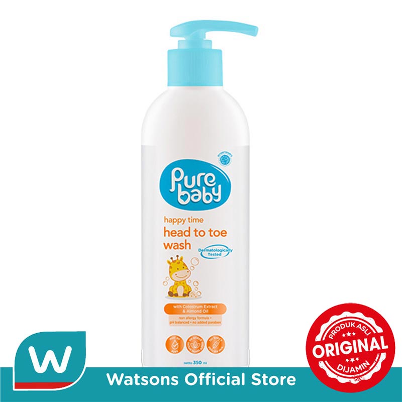 Jual PURE BABY Happy Head Toe Wash Pump 350Ml | Shopee Indonesia