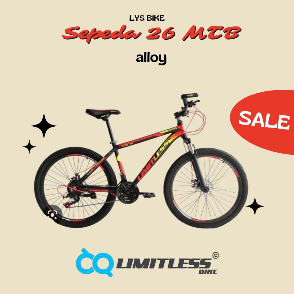 Sepeda Gunung MTB 26 Inch Alloy Limitless Sepeda Murah 21 Speed Frame  Aluminium Almunium Inner Cable