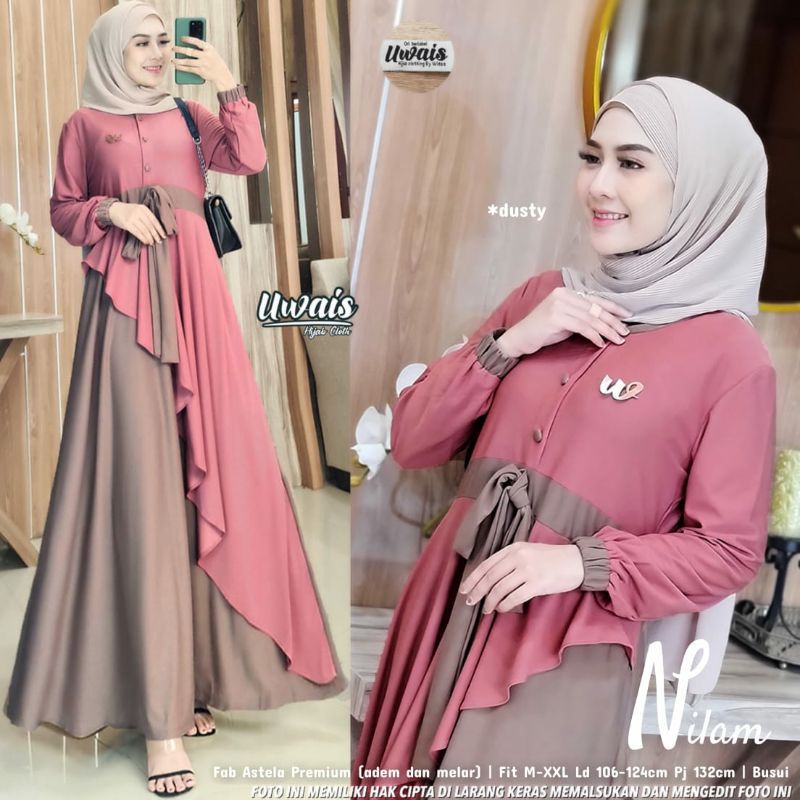 Jual BAJU CEWE DRESS DEWASA GAMIS WANITA BUSANA MUSLIM NILAM MAXY JUMBO