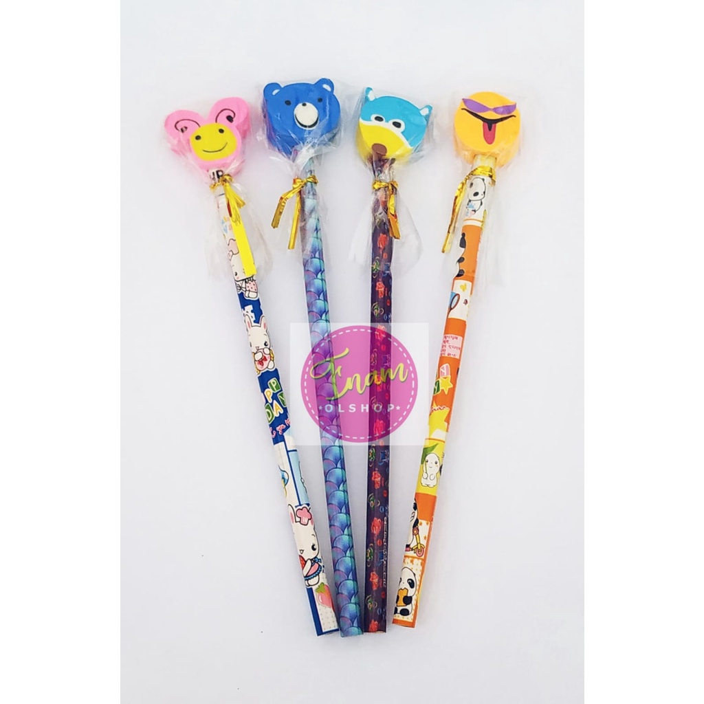 Jual Pencil dan Eraser ( Pensil + Penghapus Karakter ) 1Pcs | Shopee ...