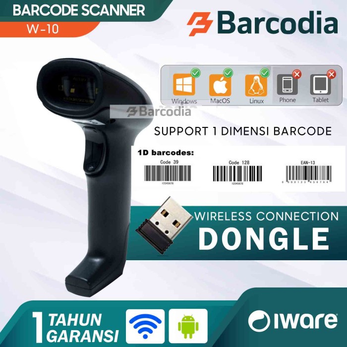 Jual Scanner Wireless 1D Laser Barcode Scanner Ultron W10 Android