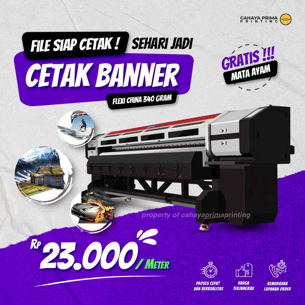 Jual Cetak Banner Spanduk Custom Flexi China 340 GSM Digital Printing ...