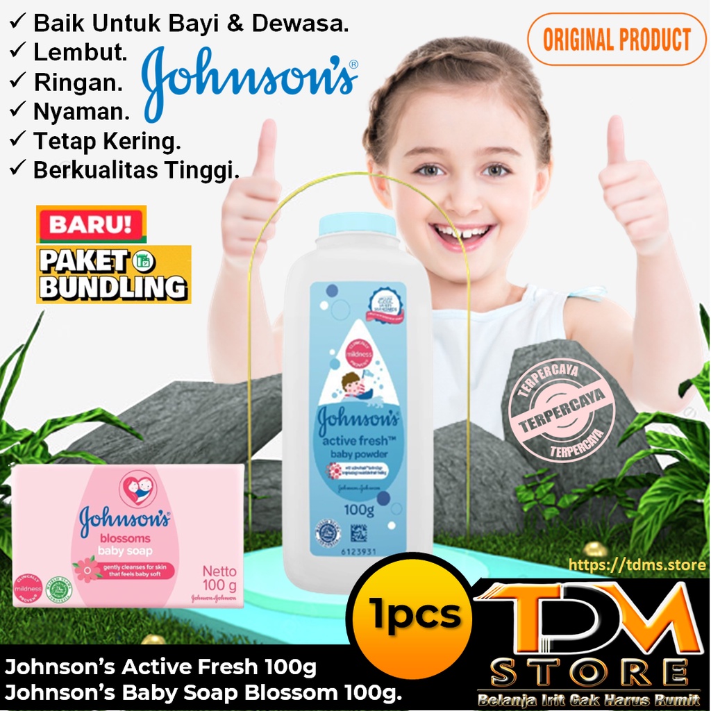 Jual Paket Bundle.!! Johnson’s Baby Powder Active Fresh &amp; Baby Soap ...