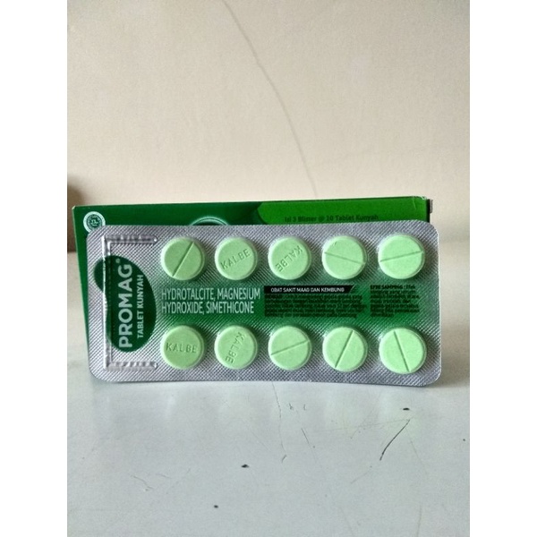 Jual PROMAG 10 TABLET 1 STRIP KUNYAH OBAT SAKIT MAAG DAN KEMBUNG ...