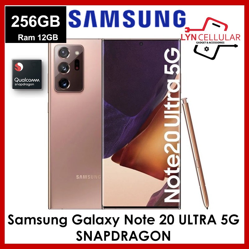 SAMSUNG GALAXY NOTE 20 ULTRA 5G Snapdragon 256GB ram 12GB JAMIN  ORIGINAL 100% RESMI BNIB
