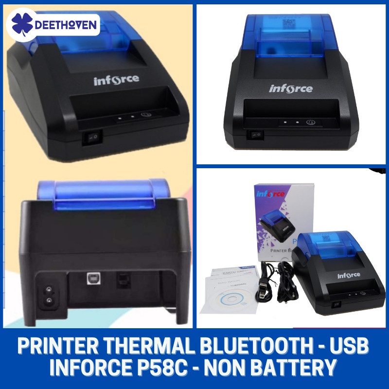 Jual PRINTER THERMAL BLUETOOTH/USB INFORCE P58C - NON BATTERY | Shopee ...