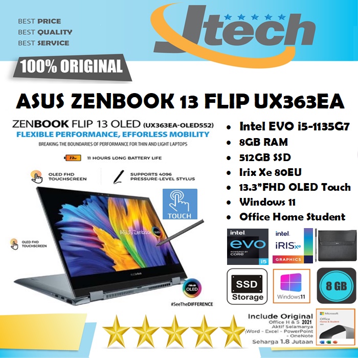 Jual Asus Zenbook Flip Ux Ea I G Gb Gb Ssd Fhd Oled Touch Win