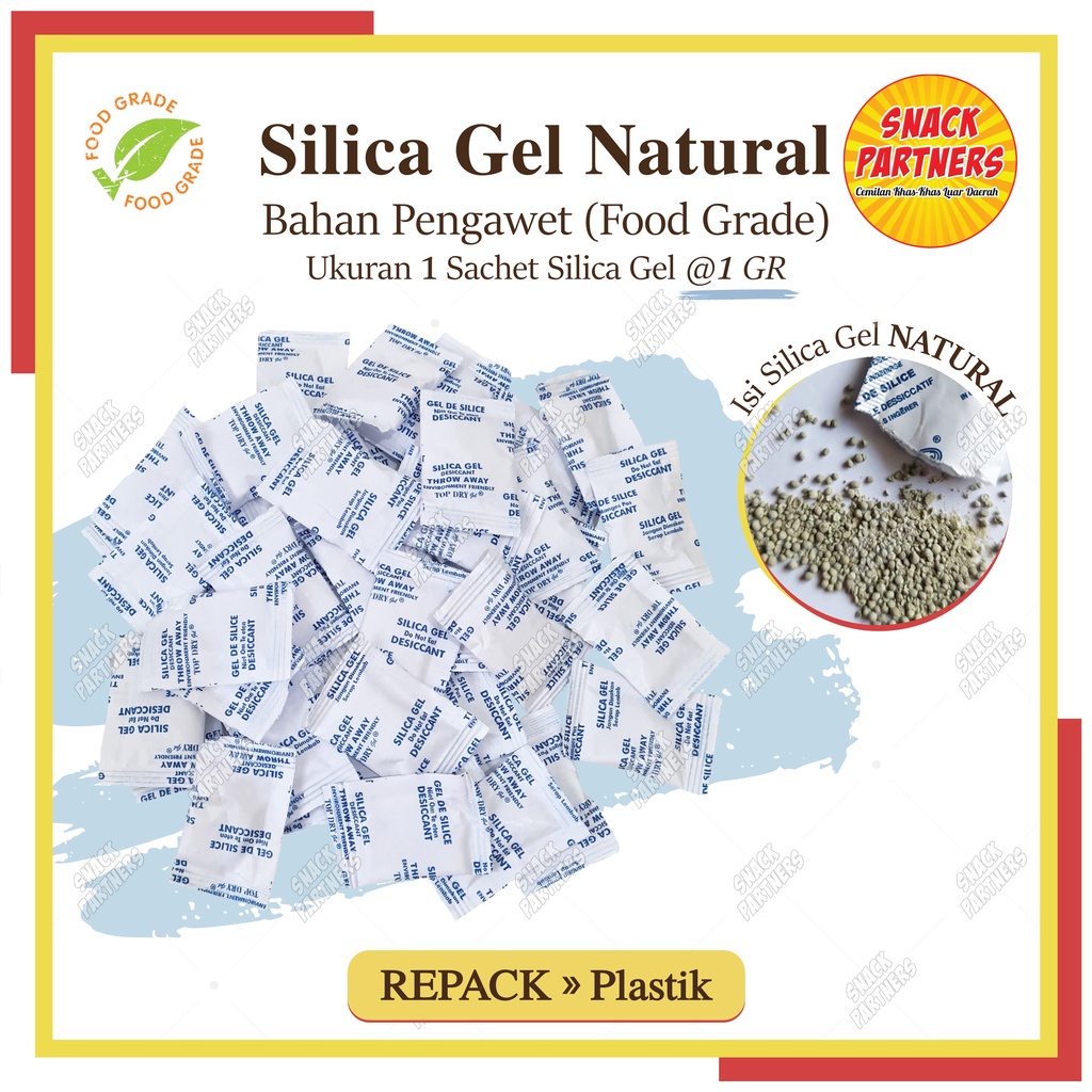 Jual Silica Gel Natural Food Grade Sachet Gr Per Pack Pcs