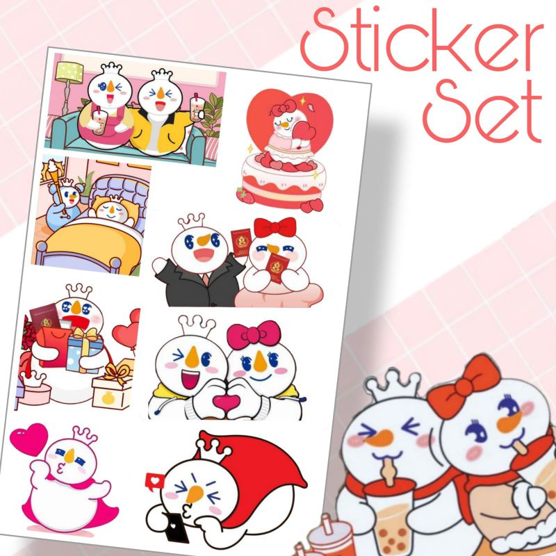 Jual Stiker Mixue Sticker Set Mascot Mixue Ice Cream Snow Man | Shopee