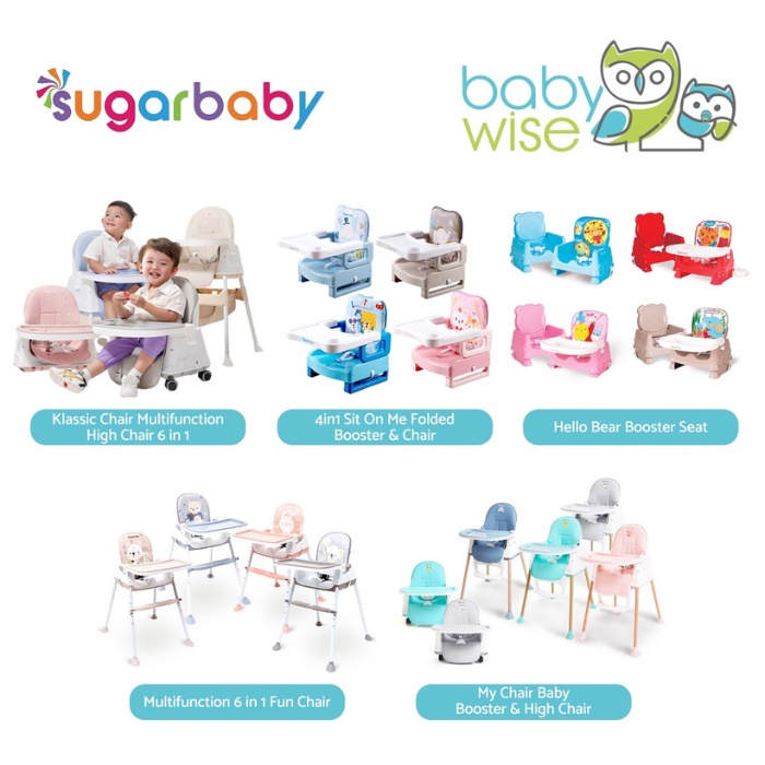 Jual Sugar Baby 4in1 6in1 Multifunction High Chair and Booster
