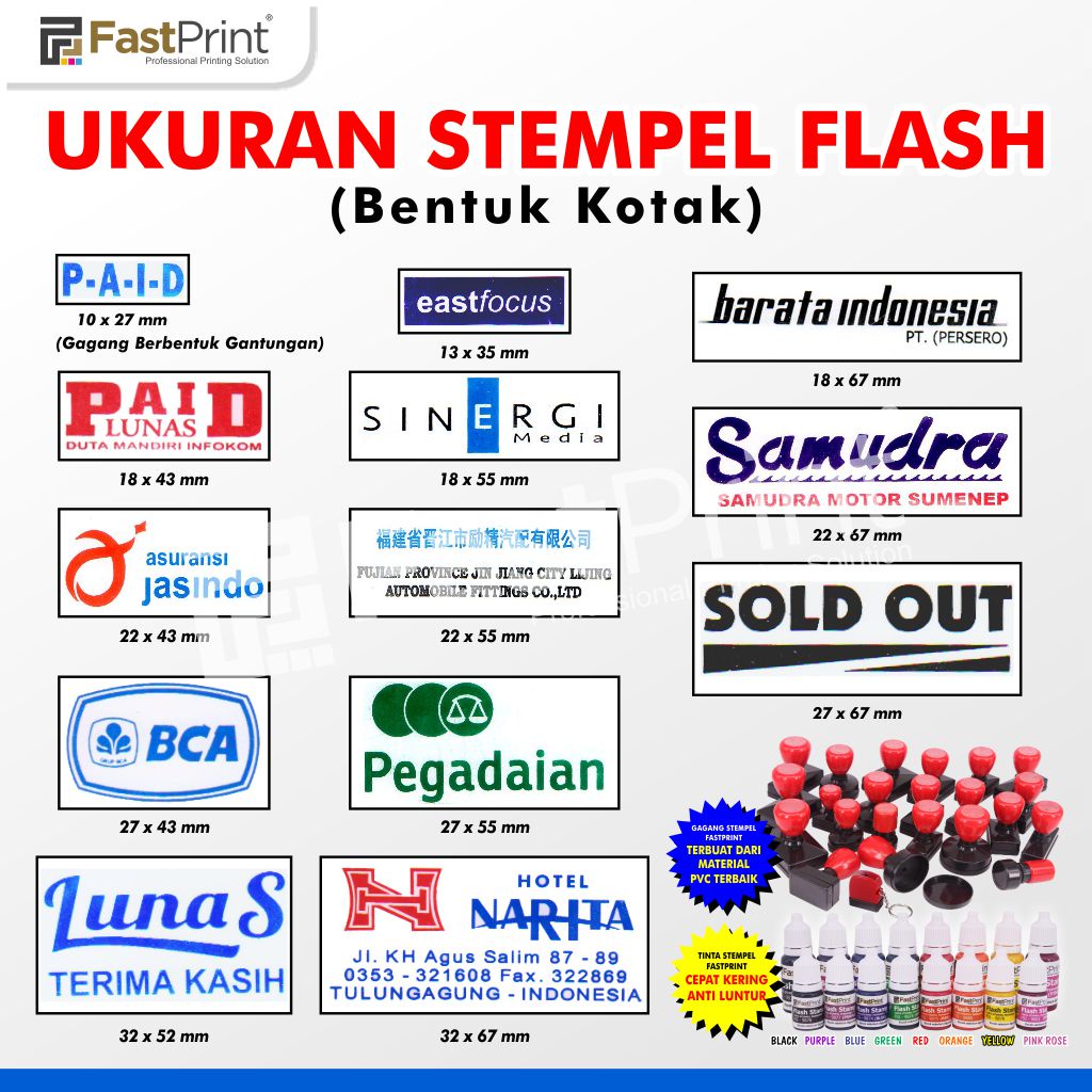 Jual Fast Print Gagang Stempel Flash Kotak 20X60 MM | Shopee Indonesia