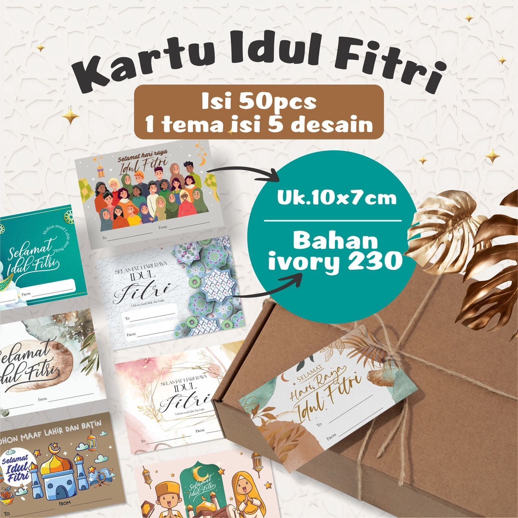 Jual KARTU UCAPAN LEBARAN ISI 50 PCS | KARTU UCAPAN IDUL FITRI | KARTU