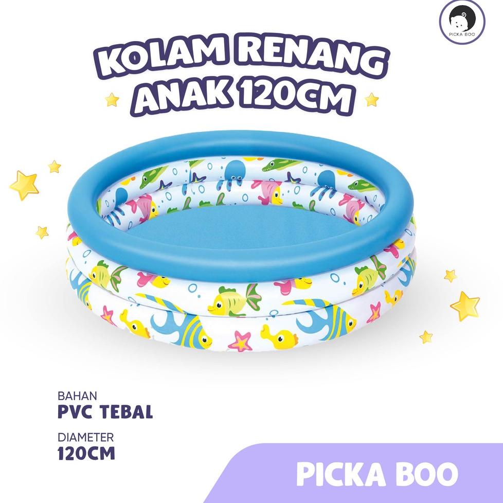 Jual BOOMING PICKA BOO Kolam Renang Bulat Anak 120 cm | Shopee Indonesia