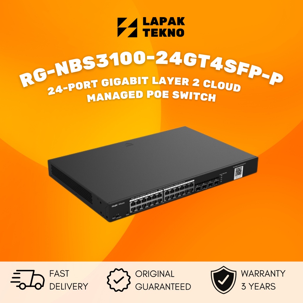 Jual RG-NBS3100-24GT4SFP-P RUIJIE REYEE 24 PORTS L2 GIGABIT POE+ SWITCH ...