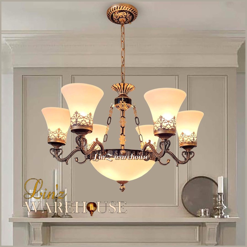 Jual Lampu Gantung Klasik Modern Gold Black Classic Arms Chandelier Shopee Indonesia