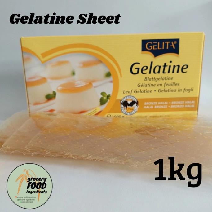 Jual Gelatin sheet 300 sheet/ gelatine sapi halal 1kg / gelatine lembaran Shopee Indonesia