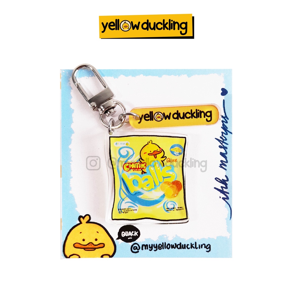 Jual Keychain Chitik Balls Itik Chiki Gantungan Kunci Unyu Yellow Duckling Bag Charm