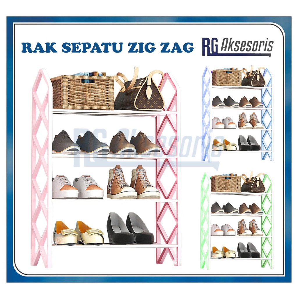 Jual Rgaksesoris Rak Sepatu Stainless Model Silang Zigzag Tingkat Susun Rak Storage Sepatu