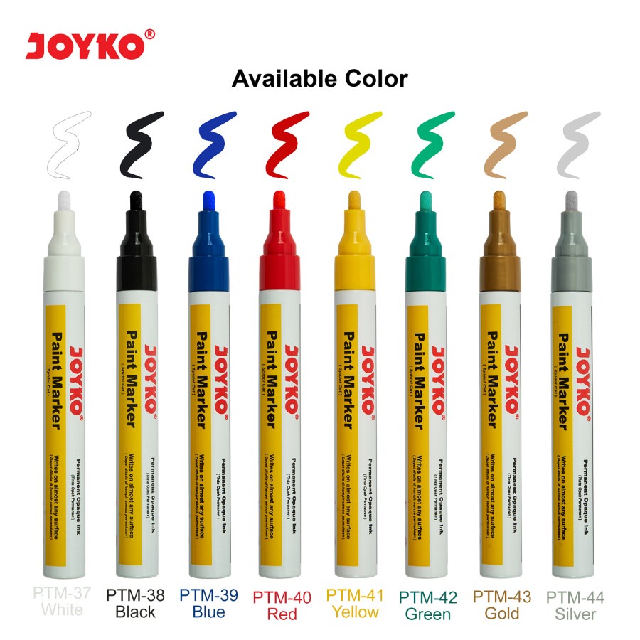 Jual Paint Marker / Spidol Cat Permanent Warna Joyko PTM-37 / 38 / 39 ...