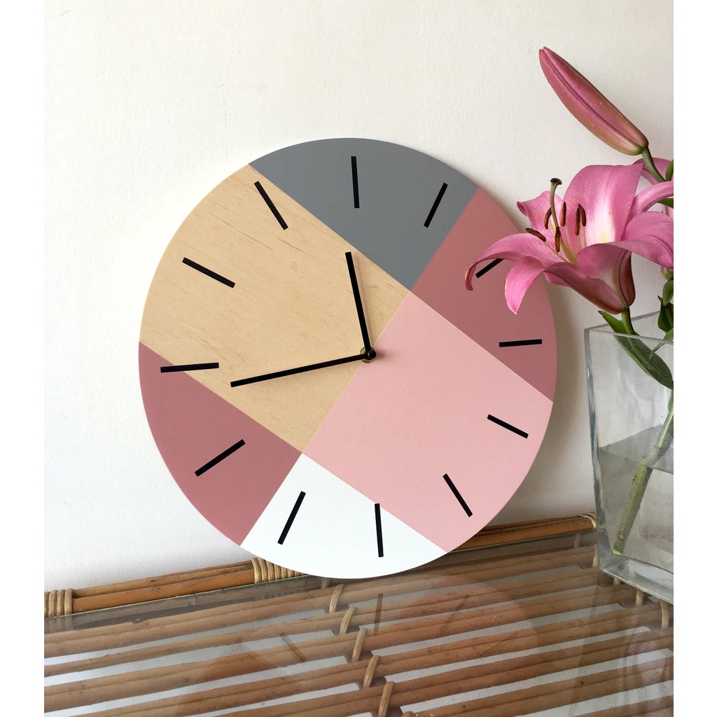 Jual Jam Dinding Keren Bahan Kayu Polywood Berkualitas Design Unik Dan