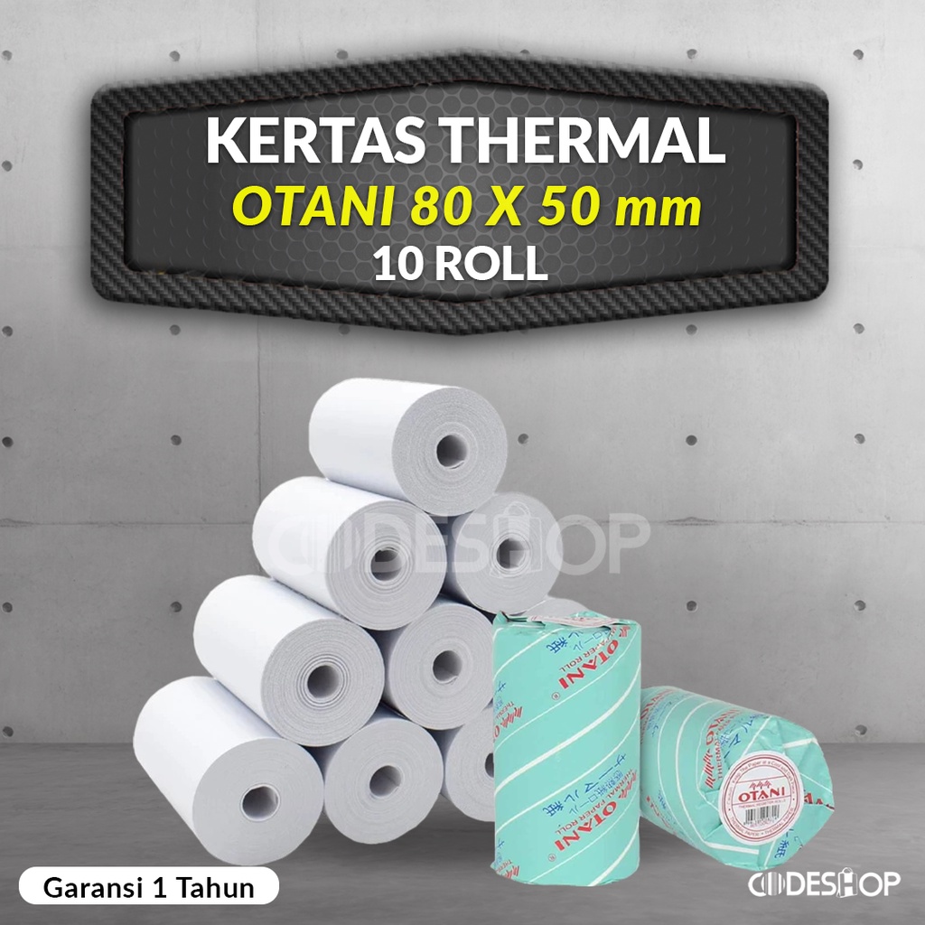 Jual 10 Roll Kertas Thermal Otani 80x50 Mm 79 X 50 Mm Struk Kasir