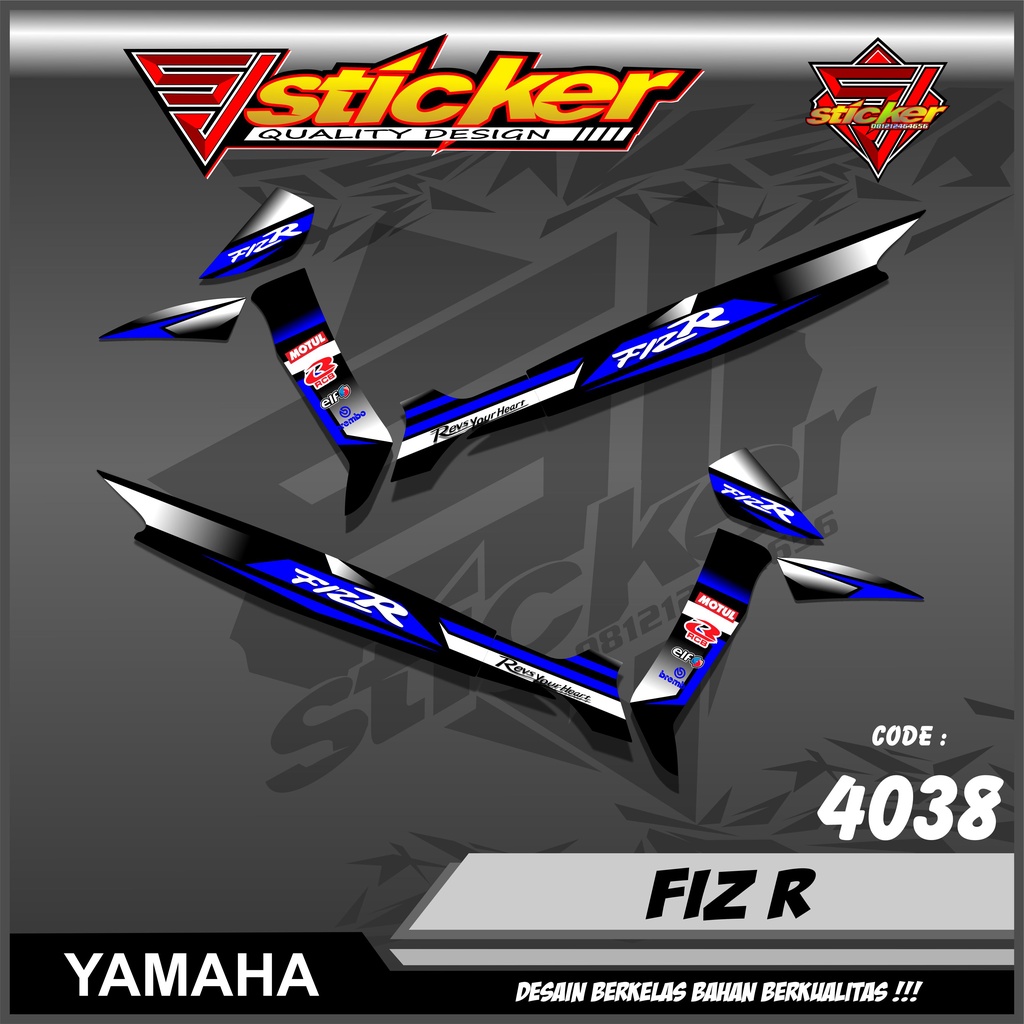 Jual 4038 STRIPING KEREN YAMAHA FIZ R RACING STYLE DESIGN | Shopee ...