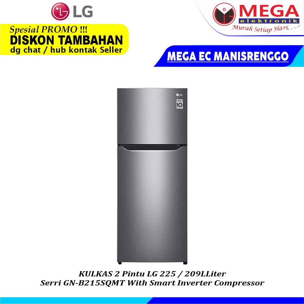 Jual LG KULKAS 2 PINTU GN-B215SQMT KAPASITAS 225 LITER KULKAS 2 PINTU ...