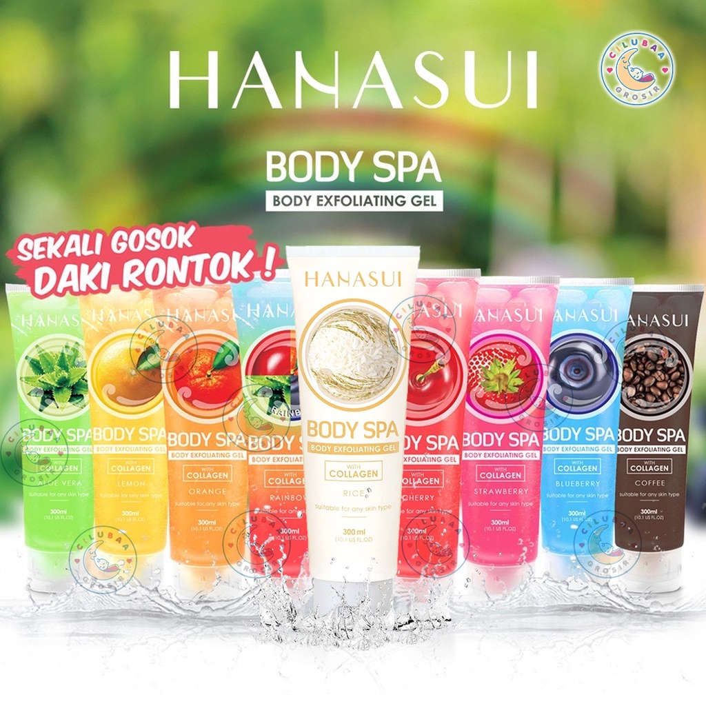Jual Hanasui Body Spa Exfoliating Gel 300ml Gel Pembersih Perontok Daki Tubuh Badan BPOM