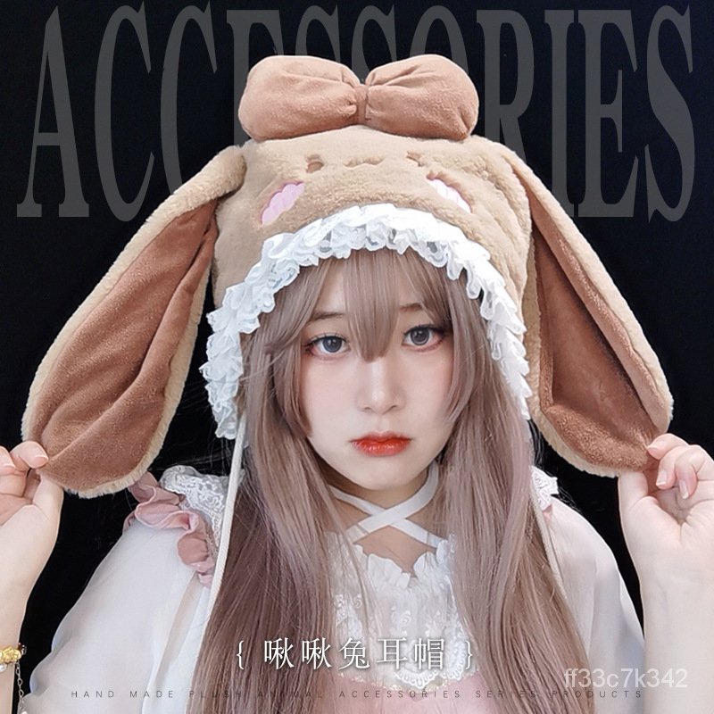 Jual Bunny hat Japanese soft girl's lolita hat cute plush rabbit ear ...