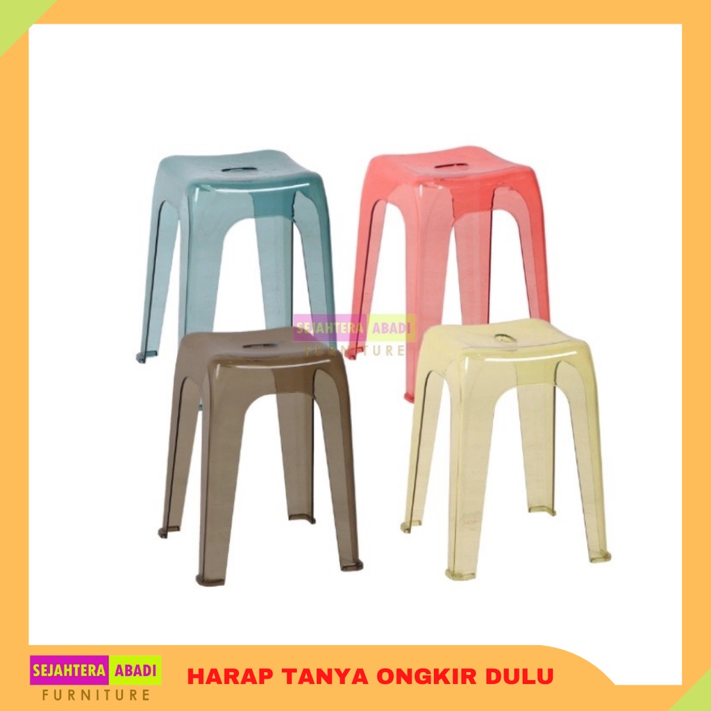 Jual Olymplast Crystal Stool Kursi Bakso Transparan Kursi Tumpuk