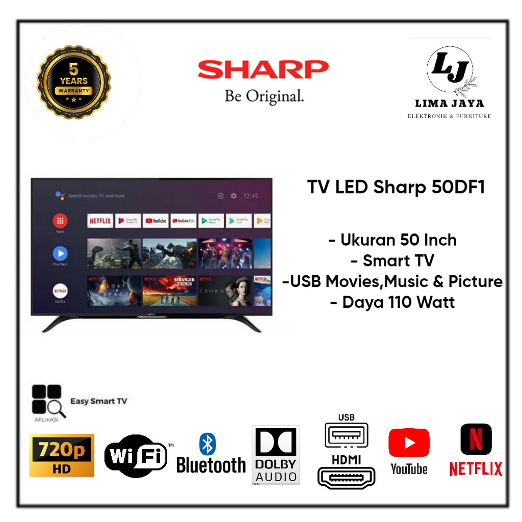 Jual SHARP LED TV 50DF1 Smart TV LED 50 Inch Shopee Indonesia
