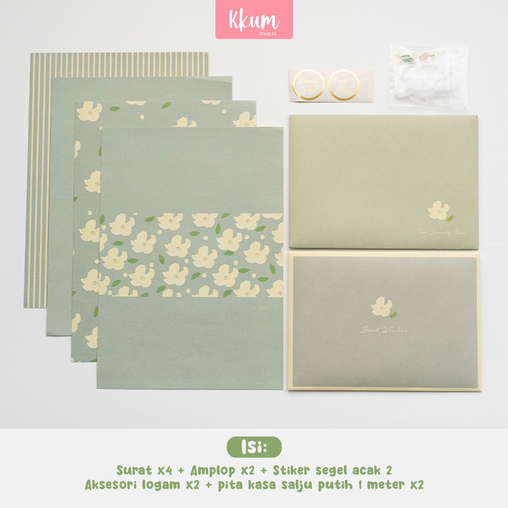 Jual 12 PCS Kertas surat ucapan/ Letter set aesthetic/ kartu ucapan