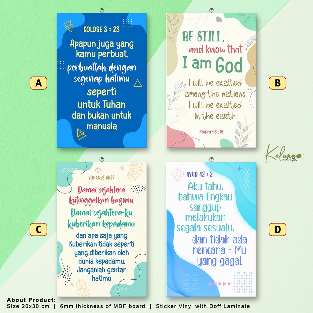 Jual Hiasan Dinding Wall Decor Rumah/Rohani Kristen 7 - Kaluna | Shopee ...