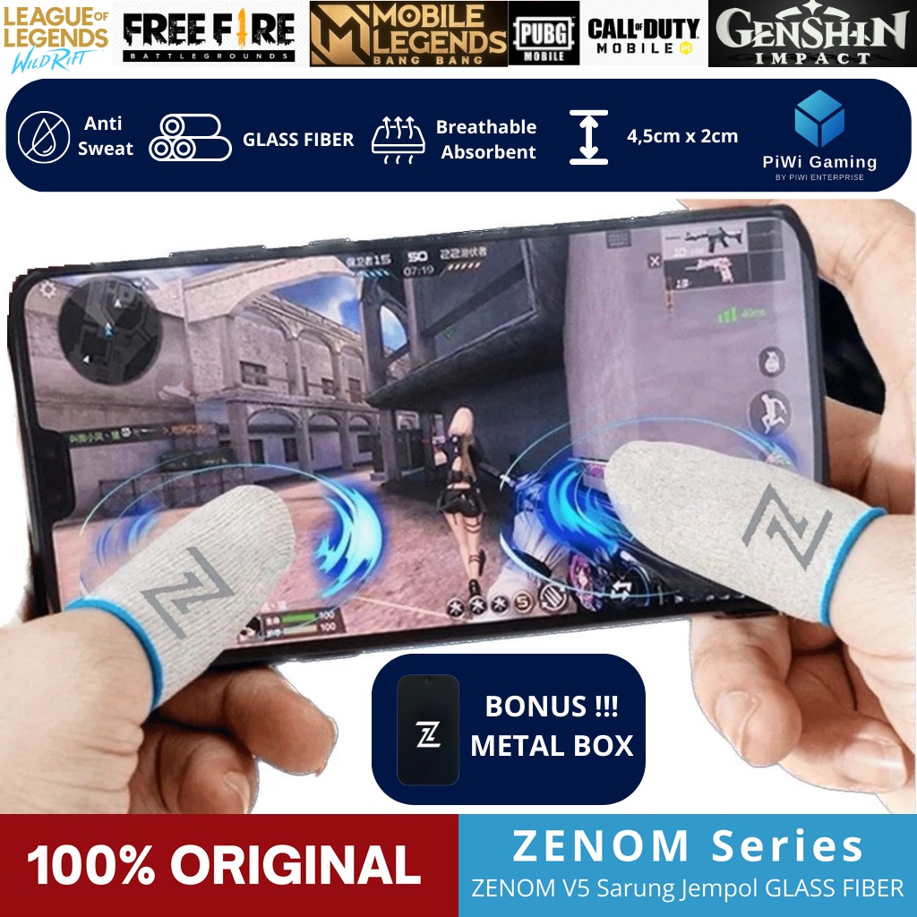 Jual Sarung Jempol Gaming ZENOM V5 Original Glass Fiber Mobile Gaming Finger Sleeves Anti