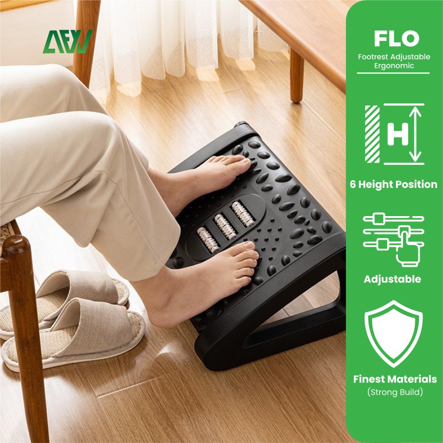 Jual FLO Footrest Adjustable Ergonomic Pijakan Tatakan Kaki Sandaran ...