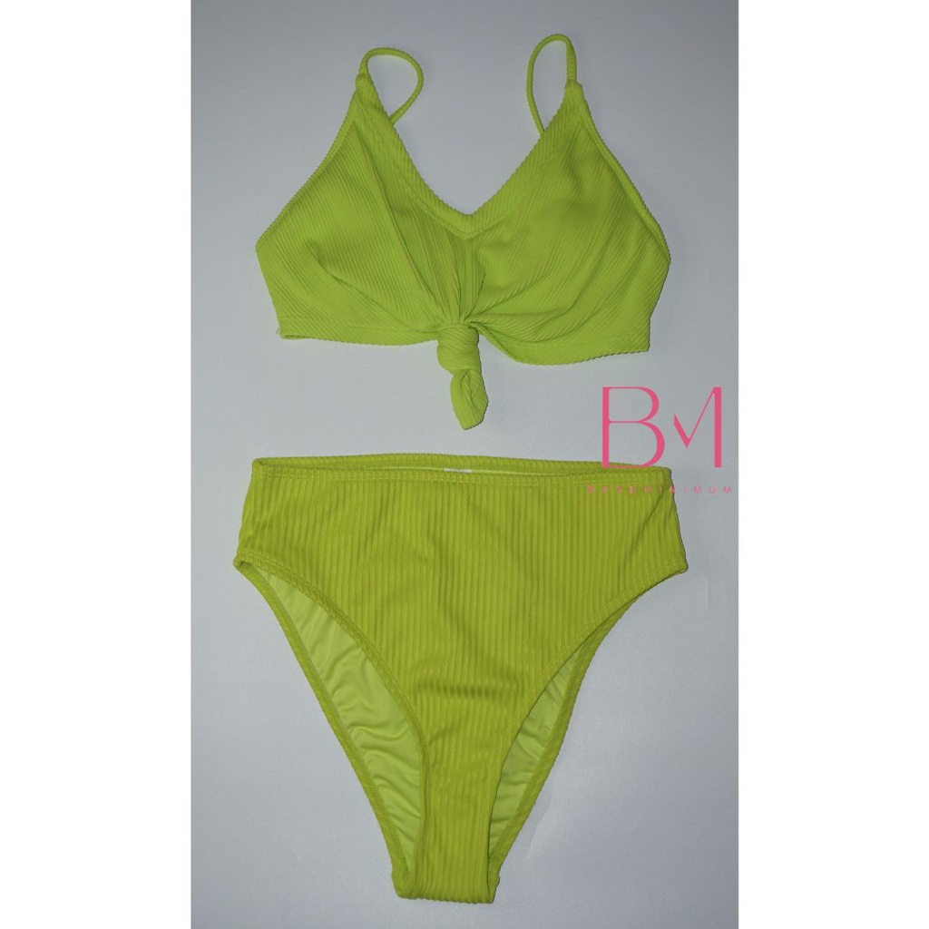 Jual Forever 21 Textured Knit Bikini One Set Neon Green Jumbo Big Plus Size Small Front Tie Adjustable Strap Baju Berenang Pakaian Renang Swimsuit Hijau Shopee Indonesia