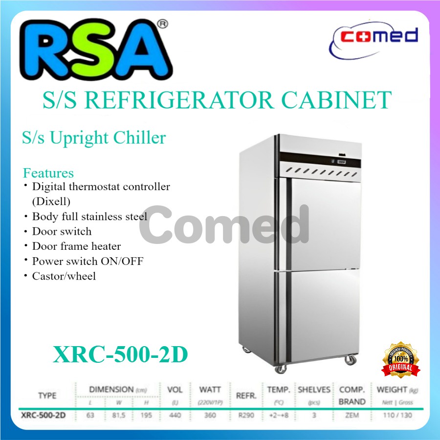 Jual RSA XRC-500-2D SS Upright Chiller Kulkas Dapur Stainless Steel 2 ...