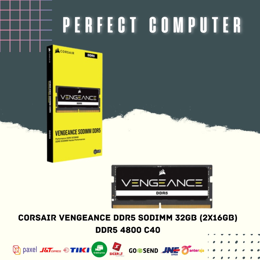 CORSAIR Memória de computador Vengeance RGB DDR5 32GB (2x16GB) DDR5