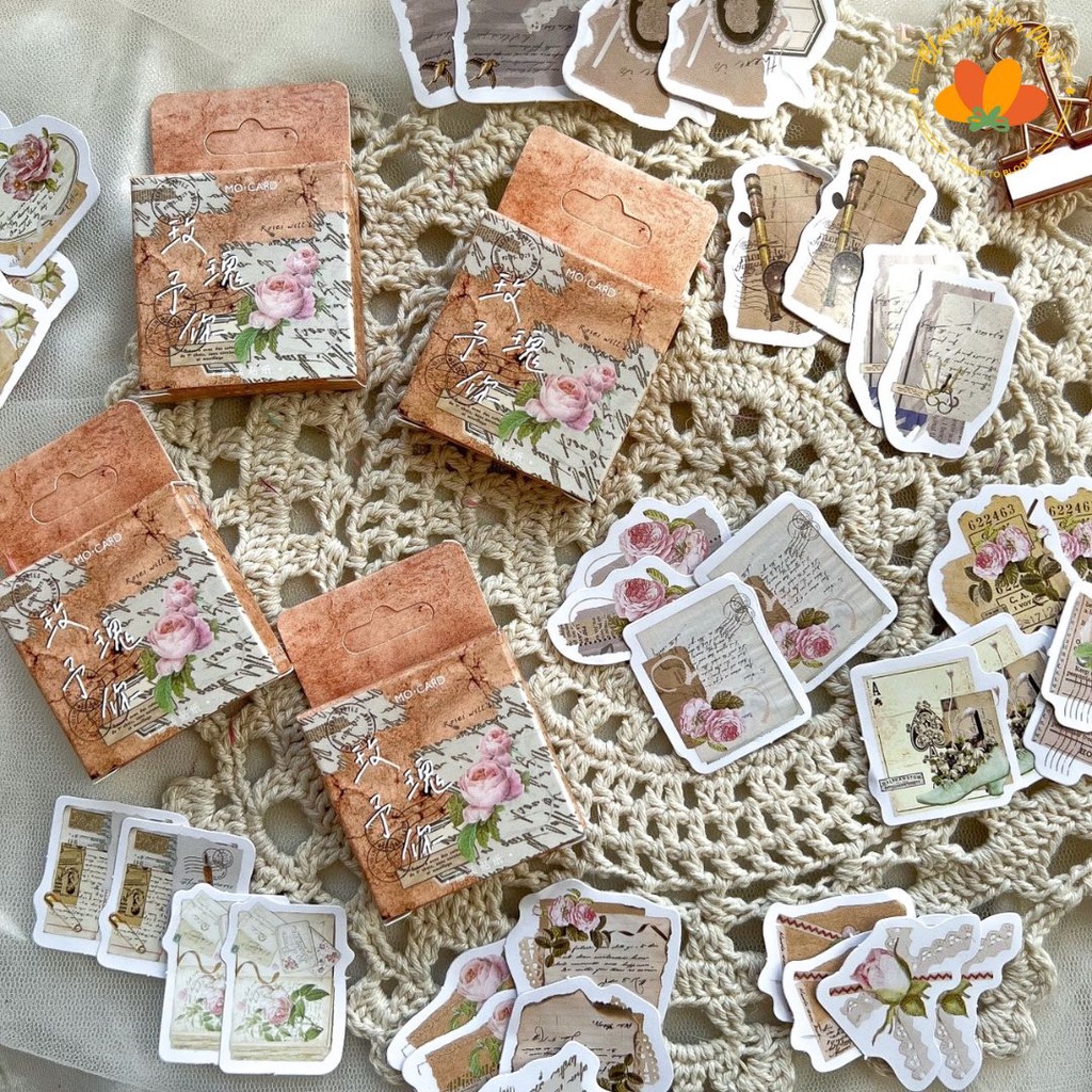 Jual 45pcs Sticker Desain bunga flowers deco sticker pack journal ...