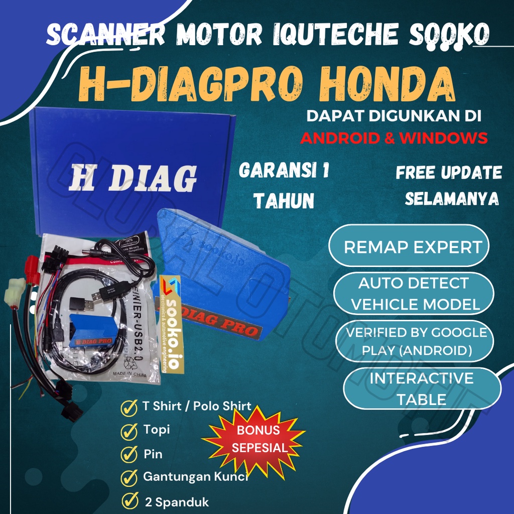 Jual Scanner Motor Injeksi HONDA H-DIAG PRO +REMAP EXPERT - Alat Remap ...