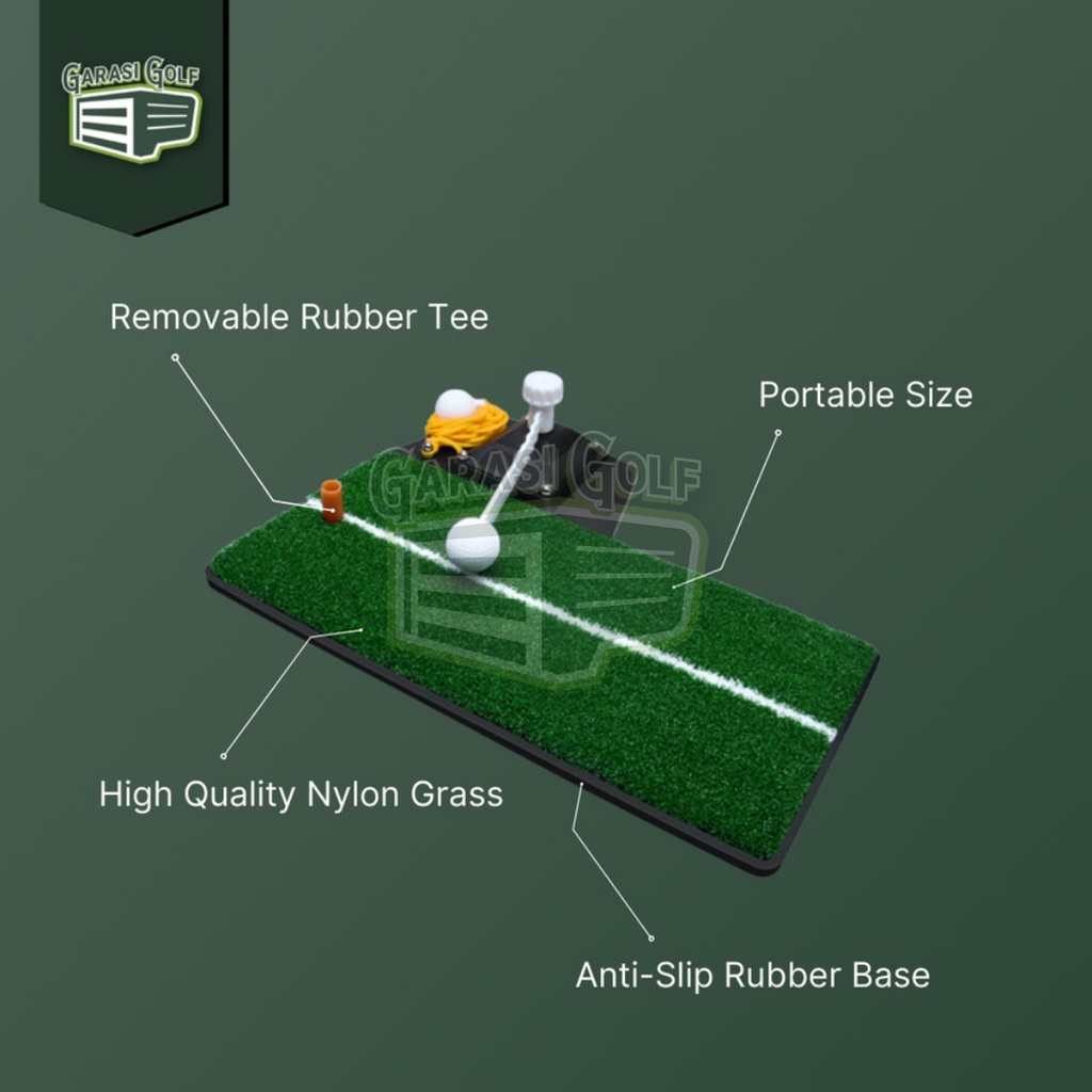 Jual Golf Swing Practice Mat with String Ball - Green Power Matras ...