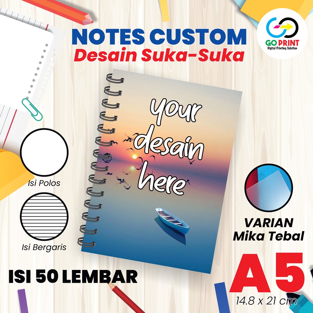 Jual Notebook Custom A5 Spiral Block Note Custom Catatan Souvenir