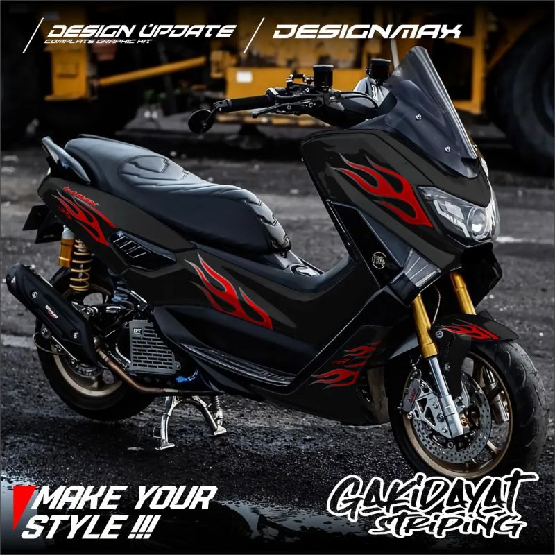 Jual Striping N-max old motif api bahan transparan | Shopee Indonesia