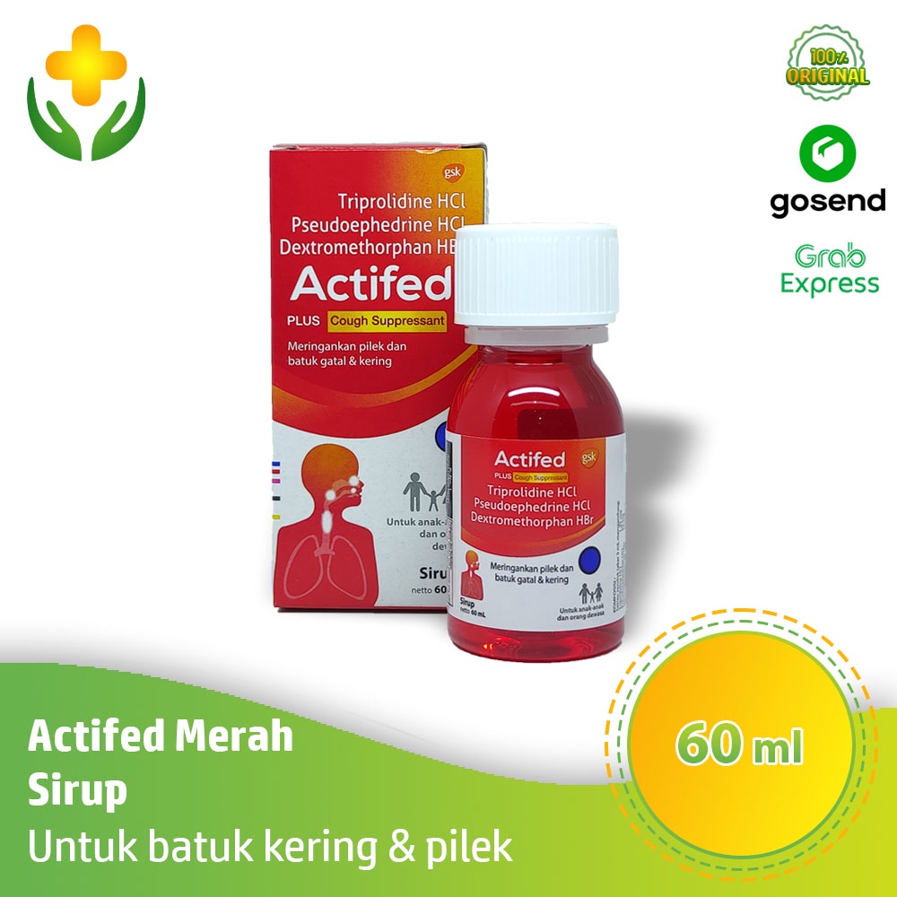 Jual Actifed Merah Plus Cough Supressant Sirup Ml Obat Sirup Batuk