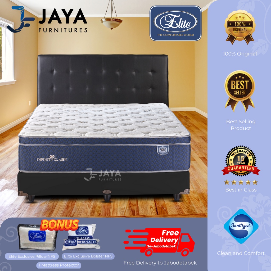 Jual ELITE SPRING BED INFINITY CLASSY FULL SET 100 ORIGINAL