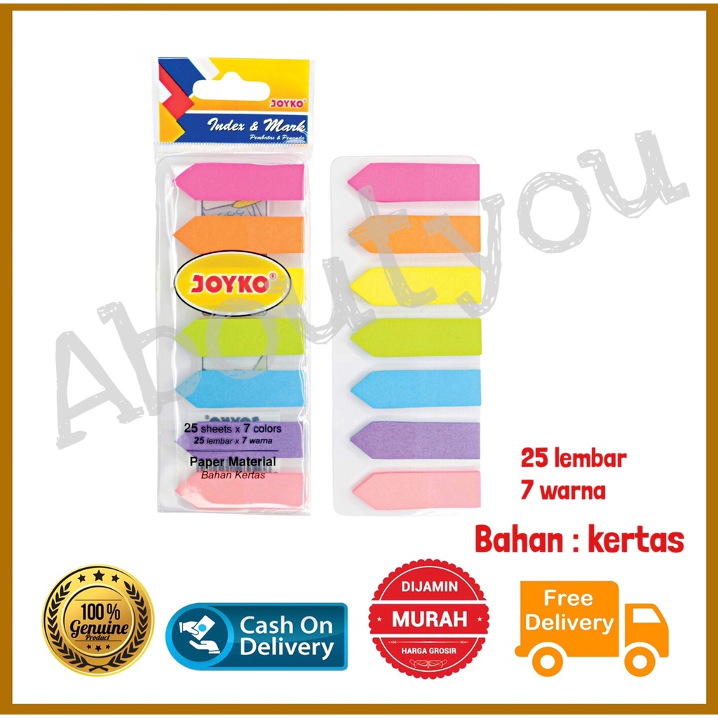 Jual Pembatas Buku Kertas PANAH Tempel Penanda Halaman Buku Set Index