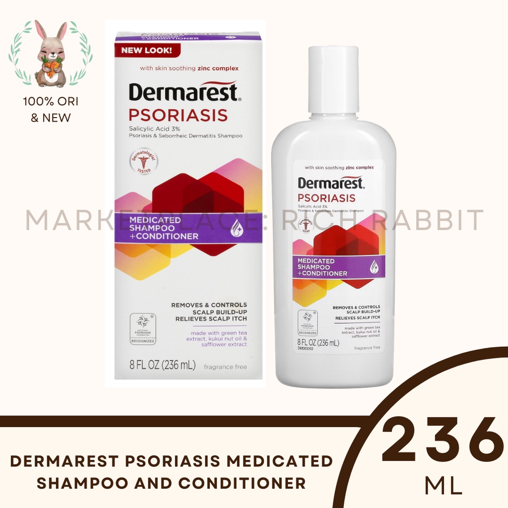 Jual Dermarest Psoriasis Medicated Shampoo + Conditioner Salicylic Acid ...