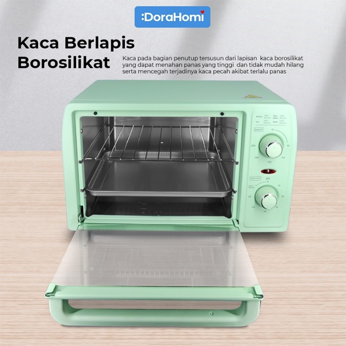 Jual DORAHOMI Oven Listrik Low Watt Electric Open Kue alat panggang 13L ORIGINAL Shopee Indonesia