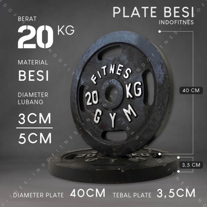 Jual Iron Weight Plates 20kg Plate Besi 20 Kg Piringan Dumbell Barbel